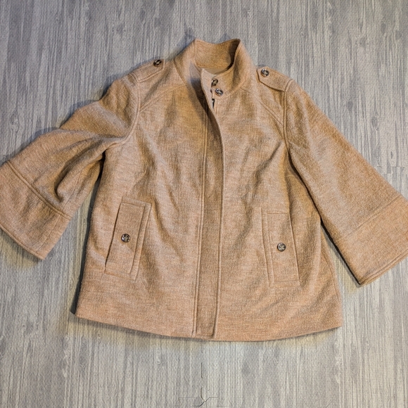 Chico s Boiled Wool Tan/linen Jacket/Blazer,‎ Winter/Spring, Zip up, | Sz 2 (L) - Picture 5 of 10